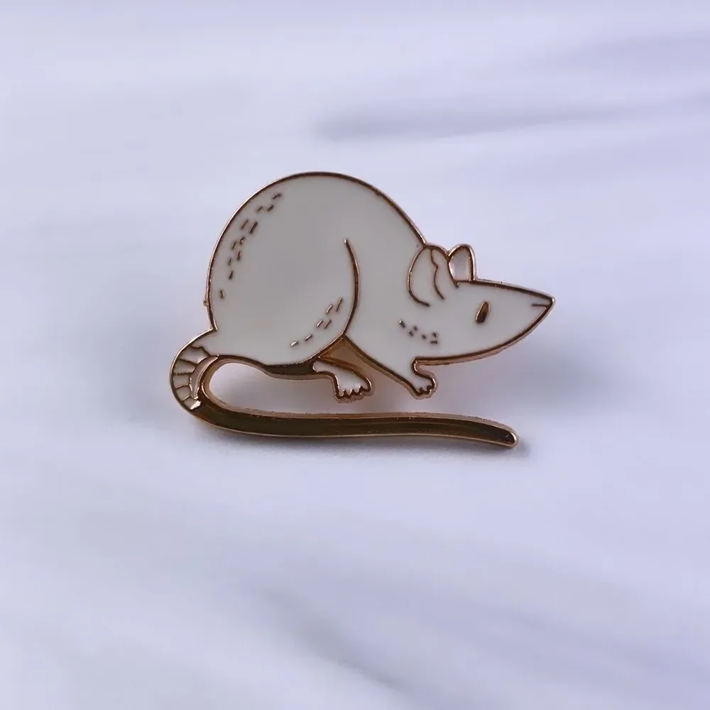 White Rat 🐀 Enamel Pin/ Brooch